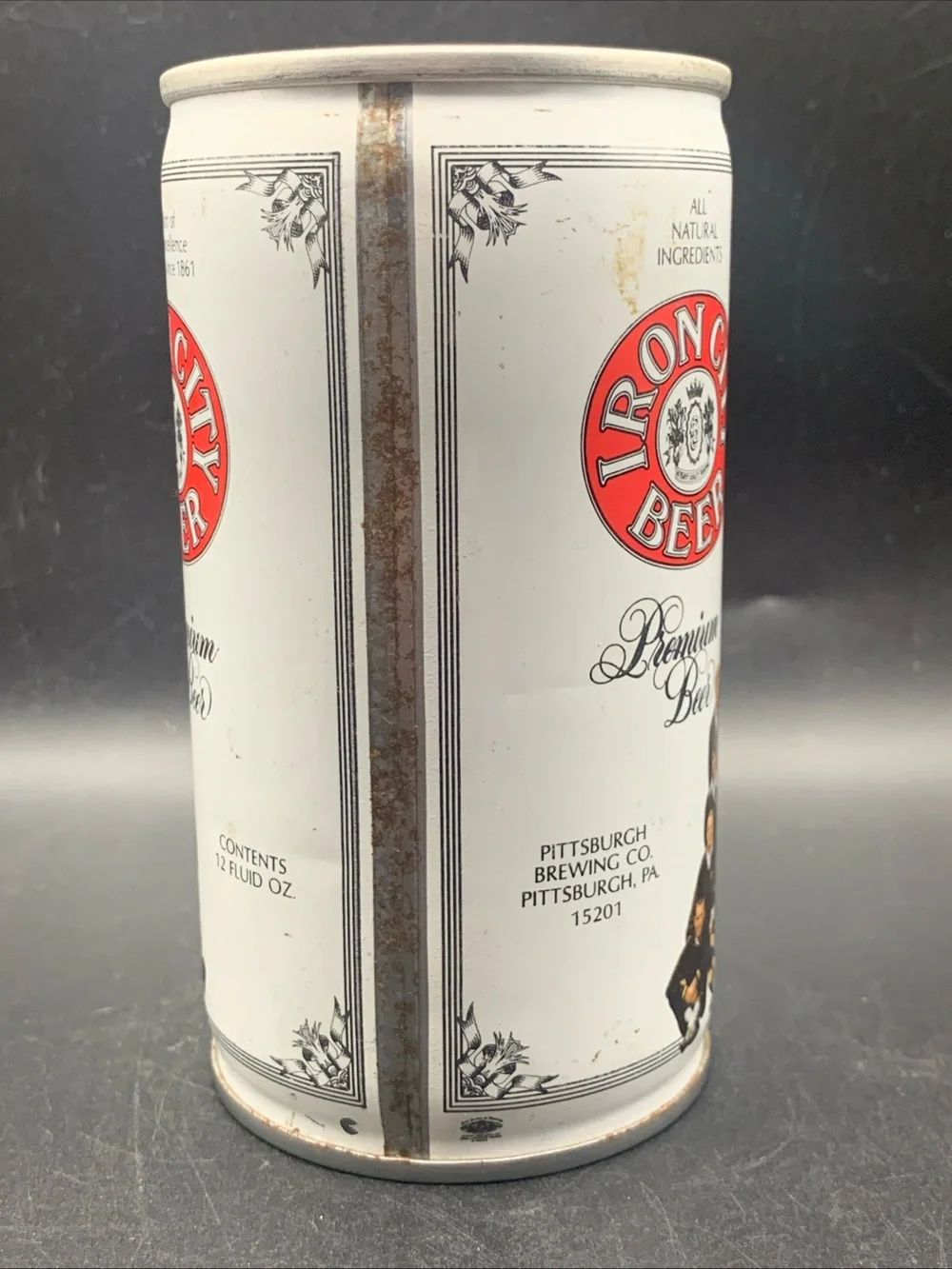 Vintage Beer Can Iron CIty Premium 1976 Pittsburgh Steelers Beer Pull Tab Empty